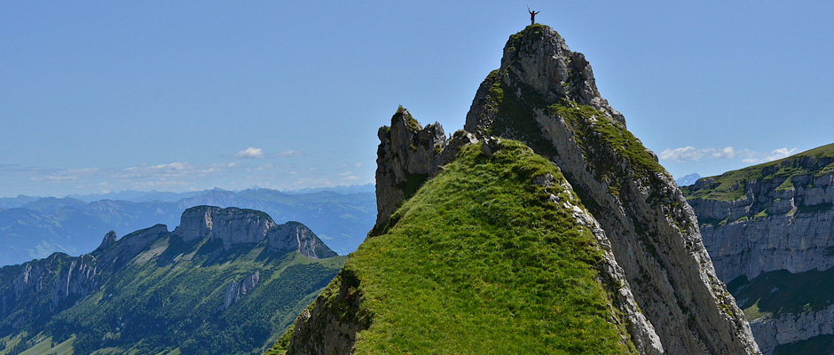 on the top