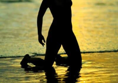 Silhouette an der Beach von Bali