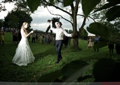 Slackline an der Hochzeit von Iris und Danny am 3. August 2012