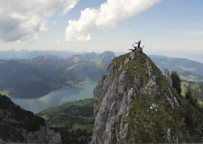 Klettern beim Bockmattli. Die Route