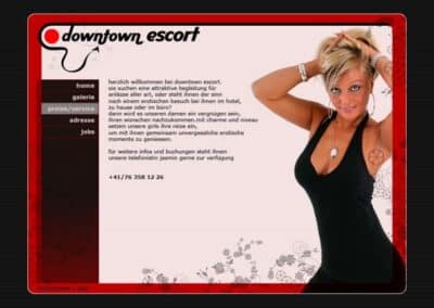 Homepage für den gehobenen Escort Service im Raum Zürich.