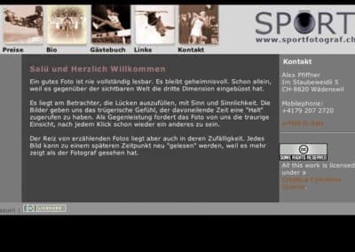 Webseite vom Sportfotograf in Zürich Dynamischen bildergalerie mit OnlineShop. Umgesetzt mit eigenem CMS.