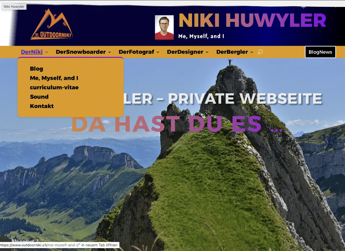 Portfolio 14 Private webseite von Niki